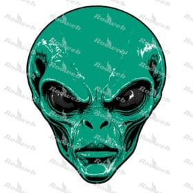 Green Alien Face vector graphic