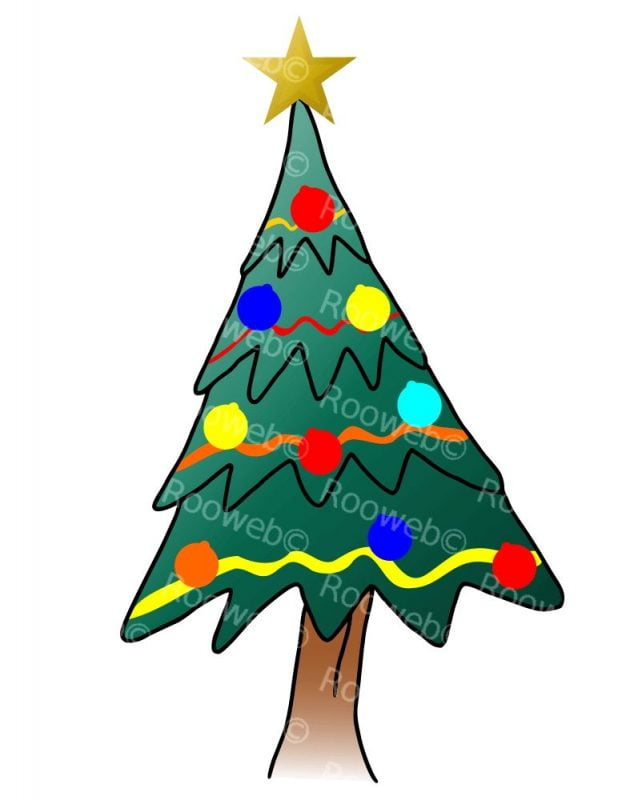 Cartoon Christmas Tree - Rooweb