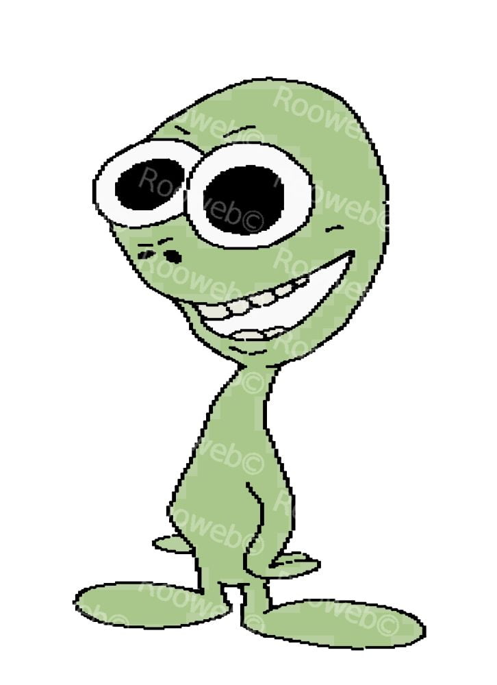 Little Pixelated Alien Character Vector - Rooweb